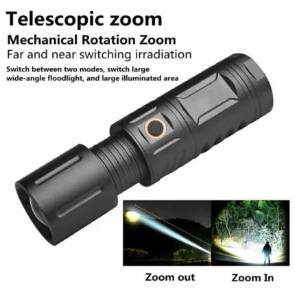 Strong Light Lamp T40 LED Flashlight USB Rechargeable Ultra-Bright Torch High Power Lantern Built-in  Lithium Batteries