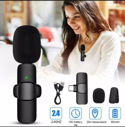 K8 Wireless Microphone for YouTube Vlogging, Video Recording Online Classes with Noise Cancellation Mic Supports ( Type  C)