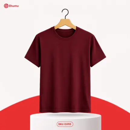Men’s Maroon Solid T-Shirt in Bangladesh | EHUMU