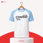 Men’s White and Sky Blue Raglan Jersey T-Shirt | EHUMU