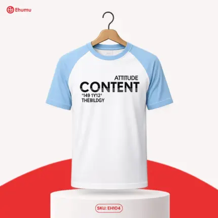 Men’s White and Sky Blue Raglan Jersey T-Shirt | EHUMU