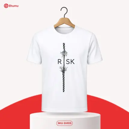 Men’s White Minimal Graphic Jersey T-Shirt | EHUMU