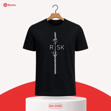 Men’s Black Minimal Graphic Jersey T-Shirt | EHUMU
