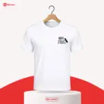 Men’s White Minimal Typography Jersey T-Shirt | EHUMU