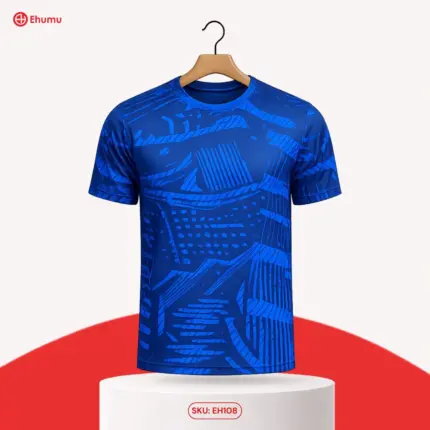Men’s Royal Blue Abstract Sports Jersey T-Shirt | EHUMU