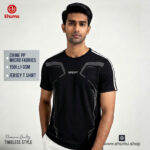 Men’s Black Sports Graphic Jersey T-Shirt | EHUMU - Image 2