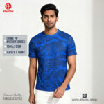 Men’s Royal Blue Abstract Sports Jersey T-Shirt | EHUMU - Image 2