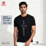 Men’s Black Minimal Graphic Jersey T-Shirt | EHUMU - Image 2