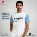 Men’s White and Sky Blue Raglan Jersey T-Shirt | EHUMU - Image 2