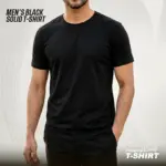 Men’s Black Solid T-Shirt in Bangladesh | EHUMU - Image 4