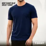 Men’s Navy Blue Premium Solid T-Shirt | EHUMU - Image 4
