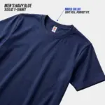 Men’s Navy Blue Premium Solid T-Shirt | EHUMU - Image 2