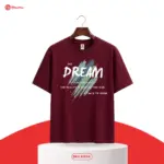 Men’s Maroon Graphic Drop Shoulder T-Shirt in Bangladesh | EHUMU