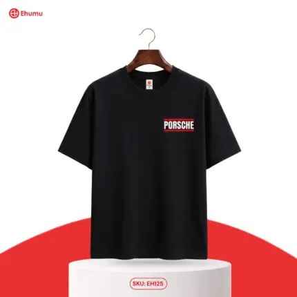 Men’s Black Speed Graphic Drop Shoulder T-Shirt | EHUMU