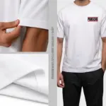 Premium White Speed Drop Shoulder T-Shirt | EHUMU - Image 3
