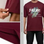 Premium Maroon Drop Shoulder T-Shirt for Men | EHUMU - Image 3