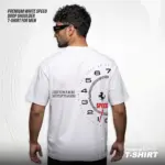 Premium White Speed Drop Shoulder T-Shirt | EHUMU - Image 4