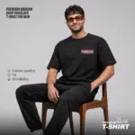 Premium Black Drop Shoulder T-Shirt | EHUMU - Image 5