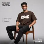 Men’s Premium Brown Drop Shoulder T-Shirt | EHUMU - Image 5