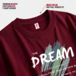 Premium Maroon Drop Shoulder T-Shirt for Men | EHUMU - Image 2